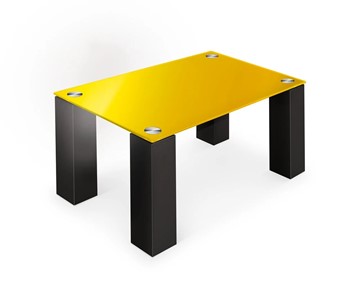 Журнальный столик Колизей-8, черный/желтое стекло в Липецке