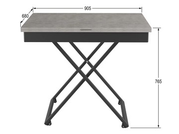 Складной стол-трансформер Генри, бетон чикаго/чёрный в Липецке - предосмотр 9