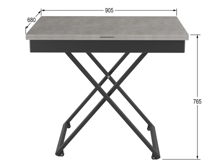 Складной стол-трансформер Генри, бетон чикаго/чёрный в Липецке - изображение 9