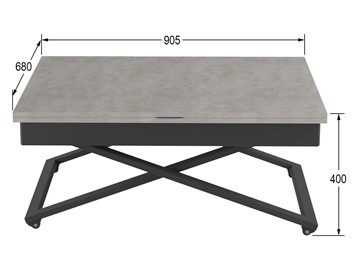 Складной стол-трансформер Генри, бетон чикаго/чёрный в Липецке - предосмотр 10