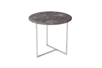 Круглый столик Альбано (серый мрамор-хром) в Липецке