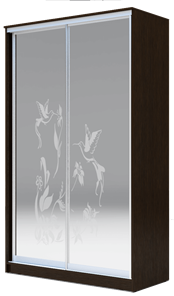 Шкаф 2-х створчатый 2400х1500х420 два зеркала, "Колибри" ХИТ 24-4-15-66-03 Венге Аруба в Липецке
