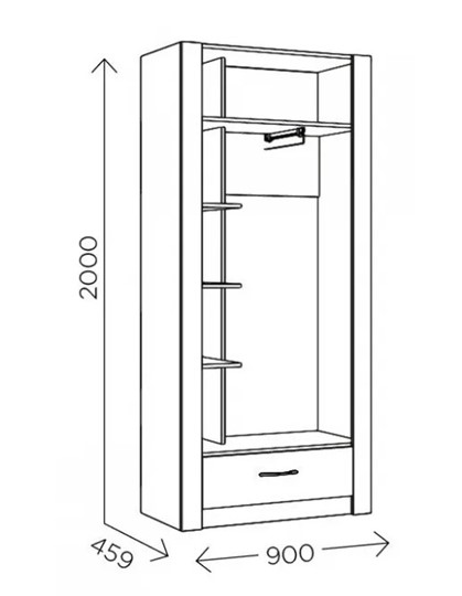 Шкаф гардеробный Ева 5 М1 дуб ирландский/белый матовый в Липецке - изображение 2