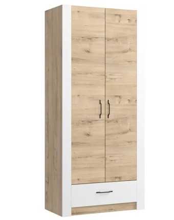 Шкаф гардеробный Ева 5 М1 дуб ирландский/белый матовый в Липецке - изображение