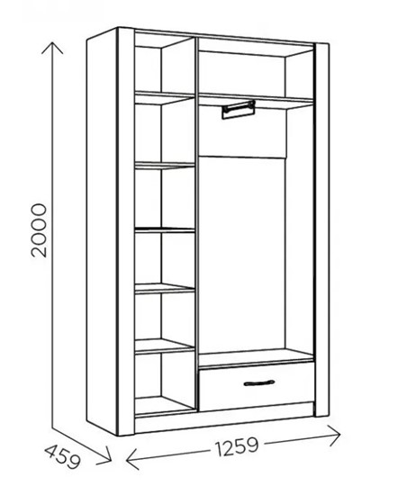 Шкаф гардеробный Ева 5 М2 дуб ирландский/белый матовый в Липецке - изображение 2