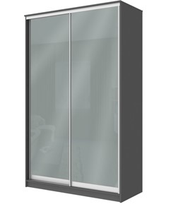 Шкаф 2-х дверный Хит-22-12/2-22 с цветным стеклом, средне-серый 074, Графит в Липецке