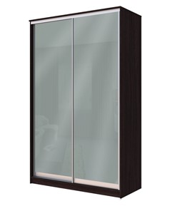 Шкаф 2-х дверный Хит-22-12/2-22 с цветным стеклом, средне-серый 074, Венге в Липецке