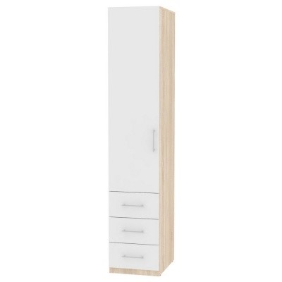 Шкаф одностворчатый Риал (H17) 230х45х45 ручка рейлинг, Белый/ДСС в Липецке - изображение