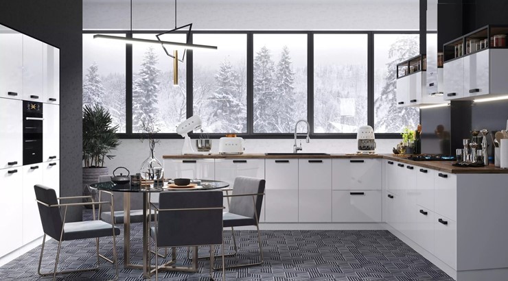 Кухонный гарнитур Аляска, цвет Серый лед/Серый лед в Липецке - изображение 2