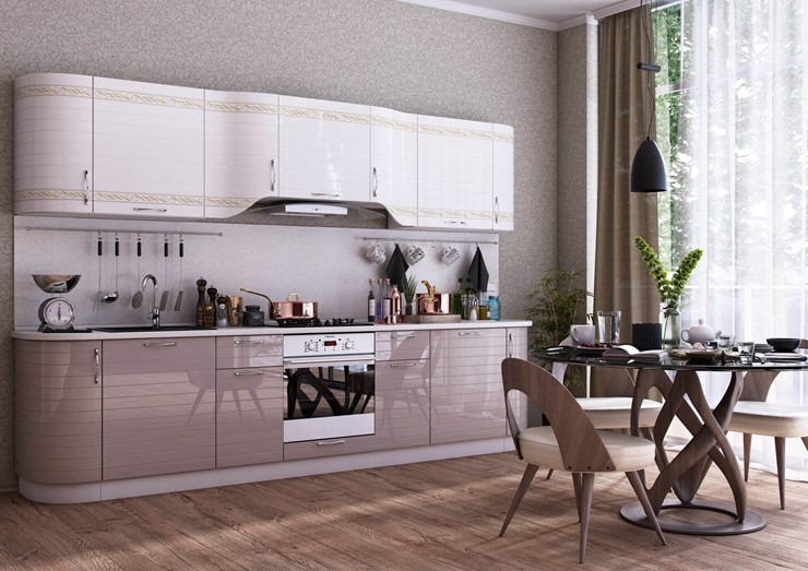 Модульный кухонный гарнитур Анастасия цвет капучино 2 (260 см) в Липецке - изображение 3
