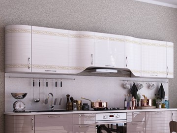 Модульный кухонный гарнитур Анастасия цвет капучино 2 (260 см) в Липецке - предосмотр 1