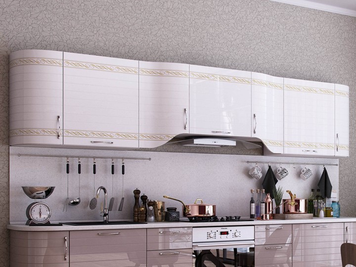 Модульный кухонный гарнитур Анастасия цвет капучино 2 (260 см) в Липецке - изображение 1