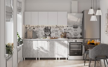 Кухня КГ-1 1800, белый/белый/цемент светлый/антарес в Липецке
