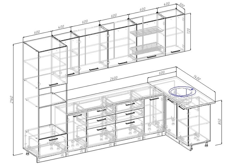 Модульная кухня Антрацит-3200х1400 в Липецке - изображение 1