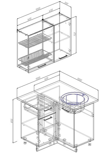 Кухонный угловой гарнитур Прима-1000У в Липецке - изображение 1