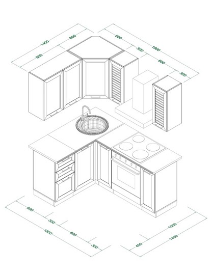 Кухонный гарнитур МК РИВЬЕРА Комплект №9 1,4х1,8м угловая ПВХ Белый в Липецке - изображение 8