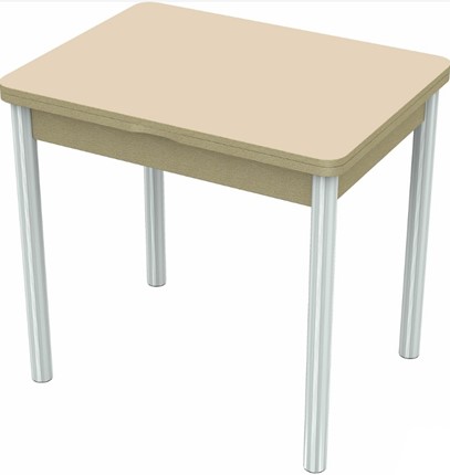 Кухонный стол раздвижной Бари хром №6 (стекло молочное/дуб выбеленный) в Липецке - изображение