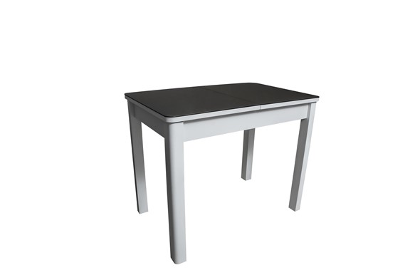 Кухонный раскладной стол Айсберг-2СТ белое/черное/прямые массив в Липецке - изображение