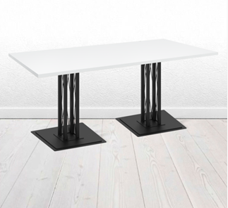 Кухонный обеденный стол SHT-TU6-BS1 (2 шт.)/ТT 120/80 (черный/белый шагрень) в Липецке