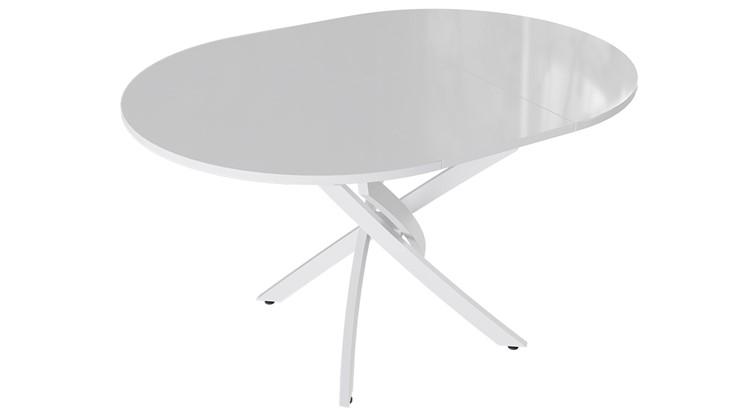 Кухонный стол раздвижной Diamond тип 3 (Белый муар/Белый глянец) в Липецке - изображение 1