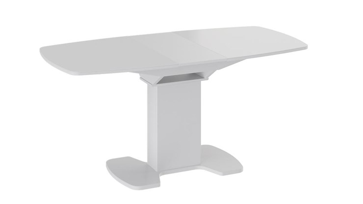Стол раздвижной Портофино (СМ(ТД)-105.02.11(1)), цвет Белый глянец/Стекло белое в Липецке - изображение 1
