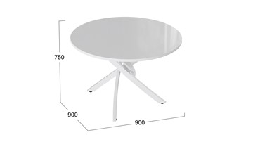 Обеденный стол Diamond тип 2 (Белый муар/Белый глянец) в Липецке - предосмотр 1