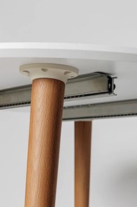Кухонный стол круглый Белая Эмаль д. 100 см МДФ ножки светлый орех в Липецке - предосмотр 18