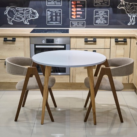 Кухонный стол круглый Серый камень 90*90 см ЛДСП в Липецке - изображение 15