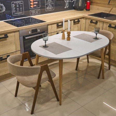 Кухонный стол круглый Серый камень 90*90 см ЛДСП в Липецке - изображение 5