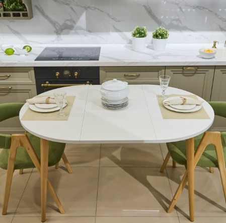 Кухонный стол круглый Серый камень 90*90 см ЛДСП в Липецке - изображение 6