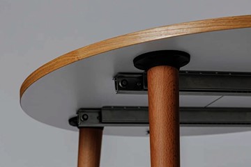 Обеденный круглый раздвижной стол Шпон Дуба д. 100 см МДФ в Липецке - предосмотр 7