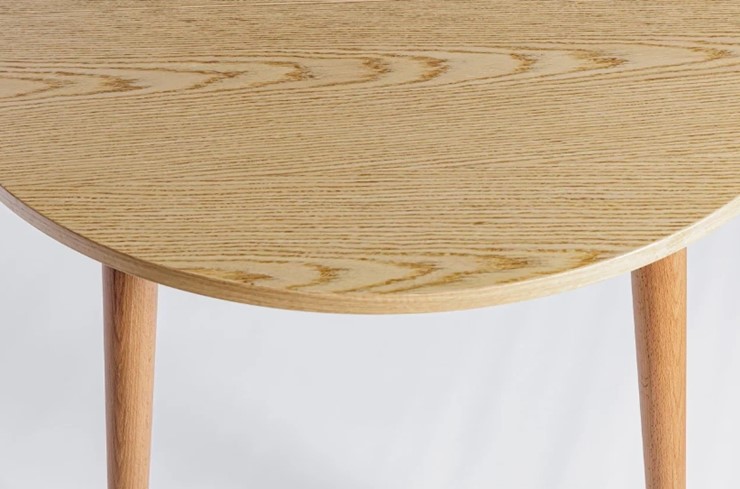 Кухонный стол круглый Шпон Дуба  677 С д. 90 см МДФ в Липецке - изображение 18