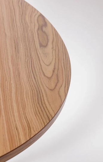 Обеденный круглый раздвижной стол Шпон Ореха д. 90 см МДФ ножки темный орех в Липецке - изображение 1