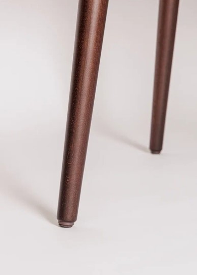 Обеденный круглый раздвижной стол Шпон Ореха д. 100 см МДФ ножки вишня в Липецке - изображение 5