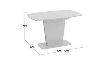 Раздвижной стол Честер тип 2, цвет Белый/Стекло белый глянец в Липецке - предосмотр 3