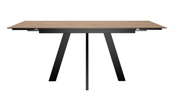 Кухонный раздвижной стол DikLine DM120 Дуб галифакс / опоры черные в Липецке - предосмотр 1