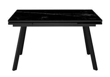 Стол раздвижной DikLine SKA125 Керамика Черный мрамор/подстолье черное/опоры черные (2 уп.) в Липецке