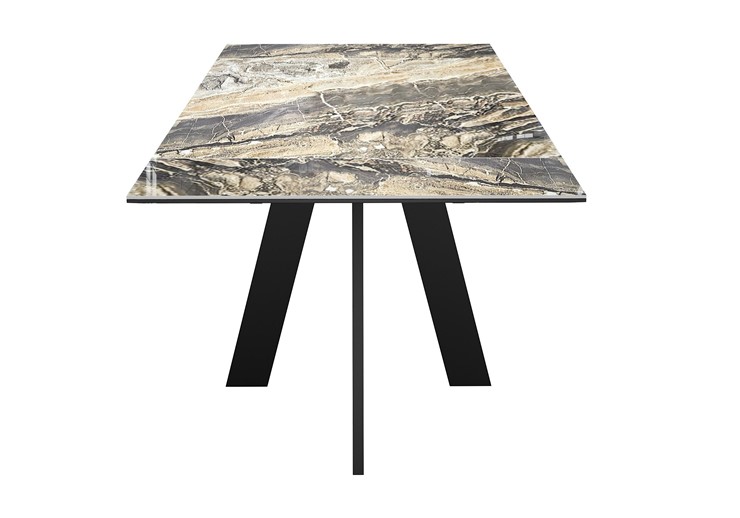 Кухонный стол раздвижной DikLine SKM120 Керамика Amadeus/подстолье черное/опоры черные в Липецке - изображение 1