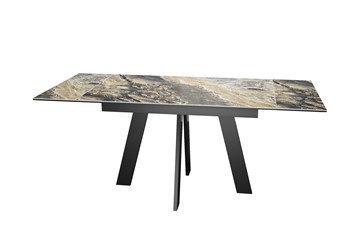 Кухонный стол раздвижной DikLine SKM120 Керамика Amadeus/подстолье черное/опоры черные в Липецке - предосмотр 2