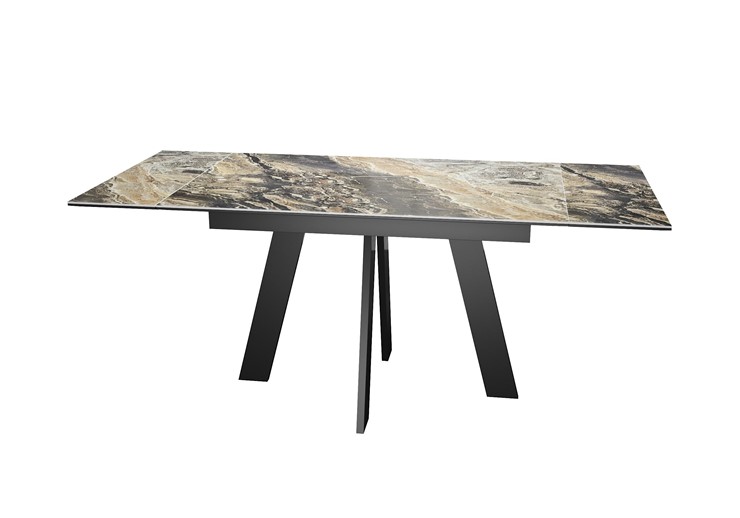 Кухонный стол раздвижной DikLine SKM120 Керамика Amadeus/подстолье черное/опоры черные в Липецке - изображение 2