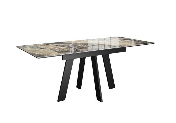 Кухонный стол раздвижной DikLine SKM120 Керамика Amadeus/подстолье черное/опоры черные в Липецке - изображение 3