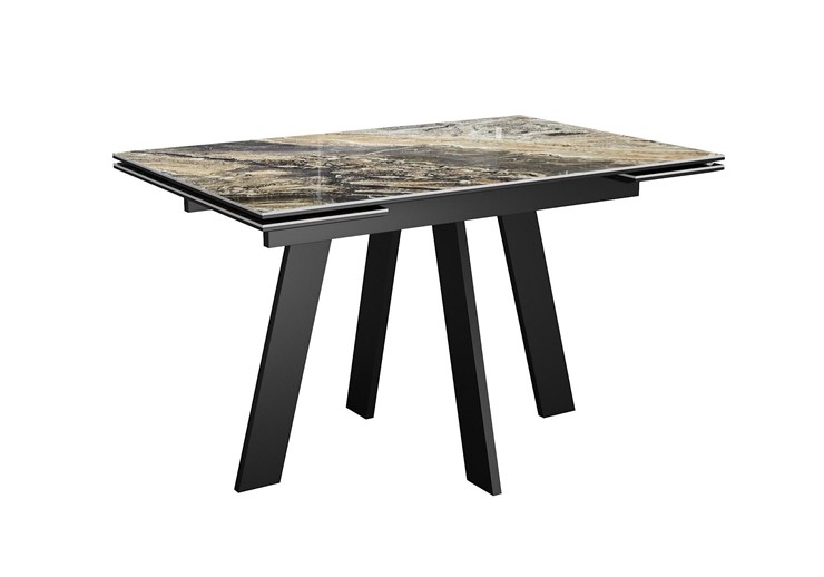 Кухонный стол раздвижной DikLine SKM120 Керамика Amadeus/подстолье черное/опоры черные в Липецке - изображение 4