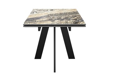 Кухонный стол раздвижной DikLine SKM120 Керамика Amadeus/подстолье черное/опоры черные в Липецке - предосмотр 5