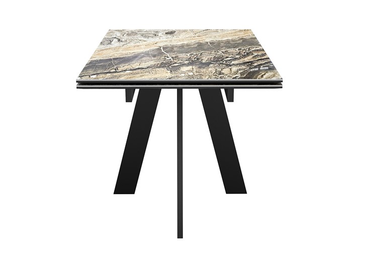 Кухонный стол раздвижной DikLine SKM120 Керамика Amadeus/подстолье черное/опоры черные в Липецке - изображение 5