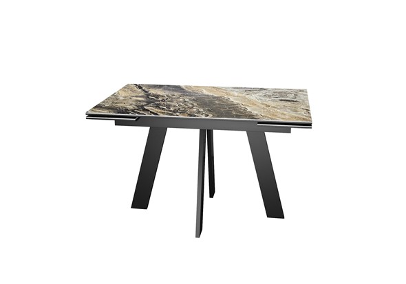 Кухонный стол раздвижной DikLine SKM120 Керамика Amadeus/подстолье черное/опоры черные в Липецке - изображение