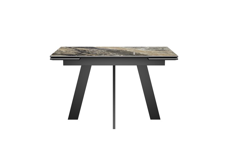 Кухонный стол раздвижной DikLine SKM120 Керамика Amadeus/подстолье черное/опоры черные в Липецке - изображение 7