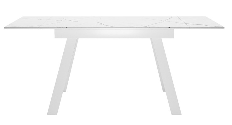 Кухонный раскладной стол DikLine SKM140 Керамика Белый мрамор/подстолье белое/опоры белые (2 уп.) в Липецке - изображение 2