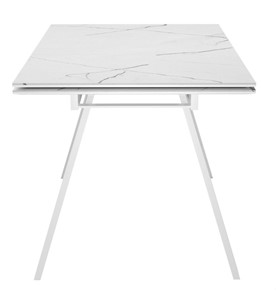 Кухонный раскладной стол DikLine SKM140 Керамика Белый мрамор/подстолье белое/опоры белые (2 уп.) в Липецке - предосмотр 3