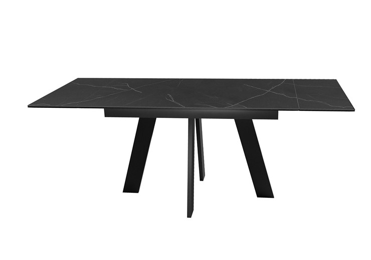 Раздвижной стол DikLine SKM140 Керамика Черный мрамор/подстолье черное/опоры черные (2 уп.) в Липецке - изображение 3