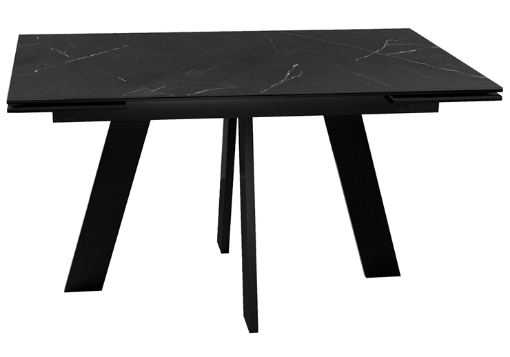 Раздвижной стол DikLine SKM140 Керамика Черный мрамор/подстолье черное/опоры черные (2 уп.) в Липецке - изображение 2